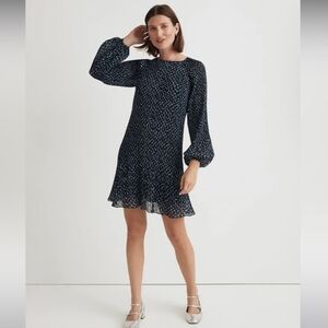 New Madewell Crinkle Georgette Mini Dress